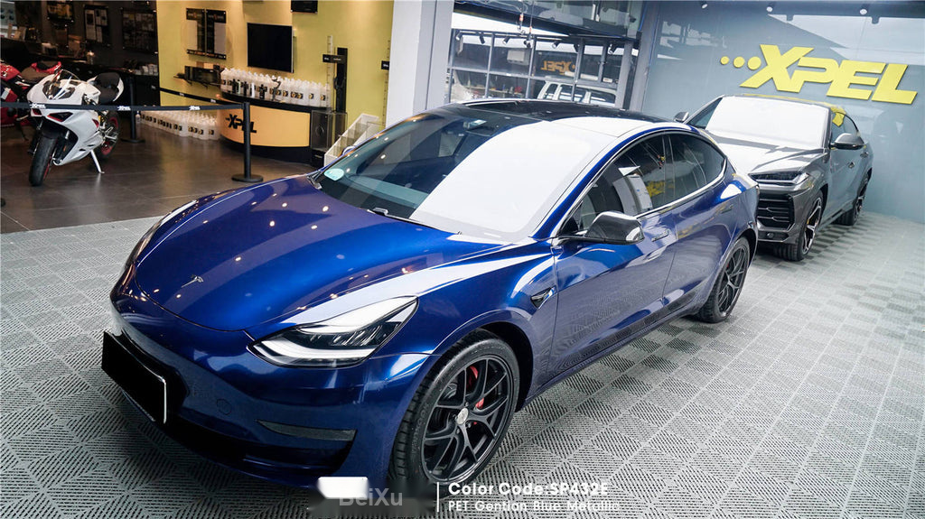 PET Gentian Blue Metallic Vinyl alternate view
