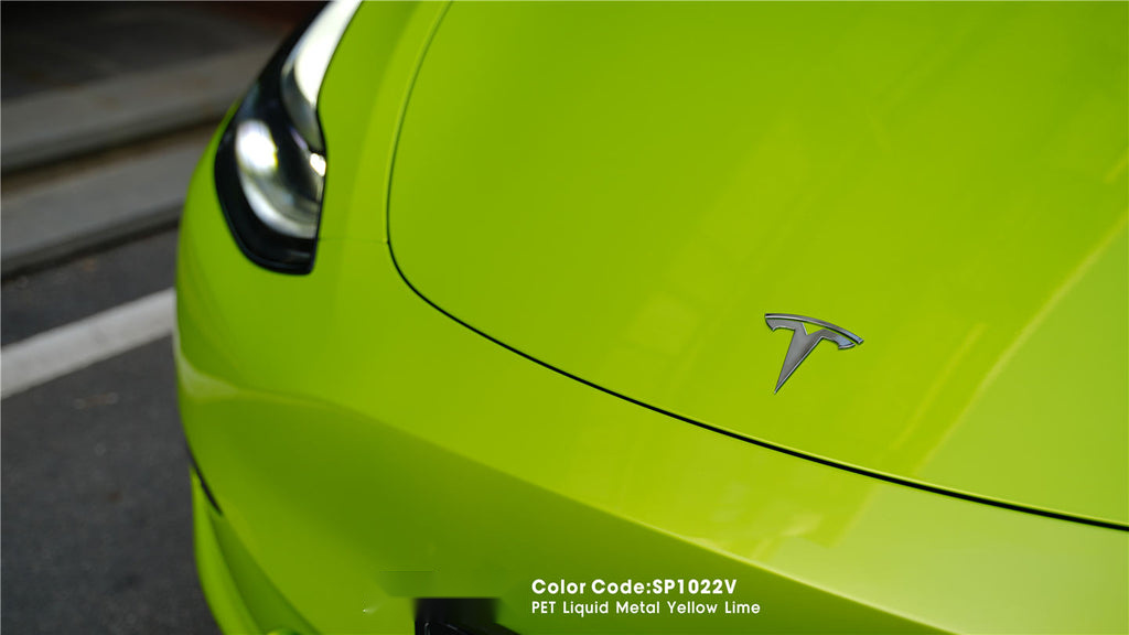 PET Liquid Metal Yellow Lime Vinyl image 8