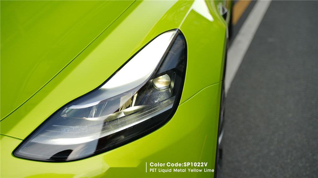 PET Liquid Metal Yellow Lime Vinyl image 7