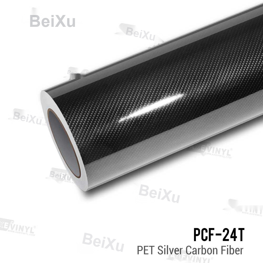 PET BlackSilver Carbon Fiber Vinyl