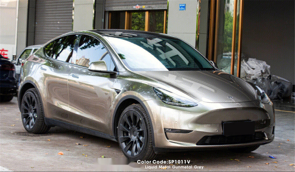 PET Liquid Metal Gunmetal Grey Vinyl image 3