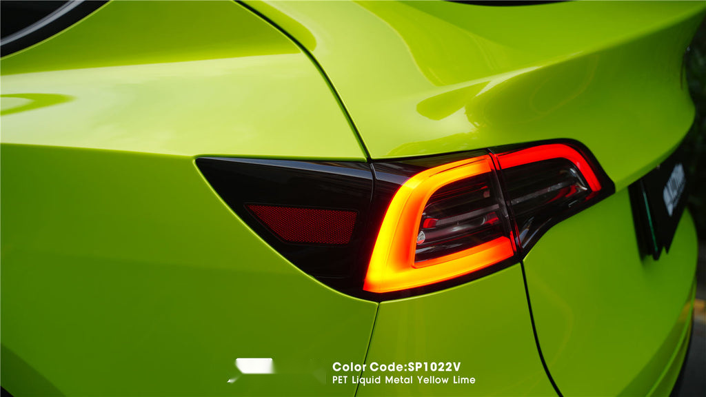 PET Liquid Metal Yellow Lime Vinyl image 3
