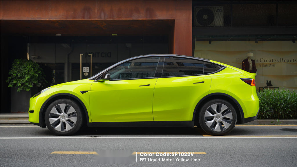 PET Liquid Metal Yellow Lime Vinyl image 4