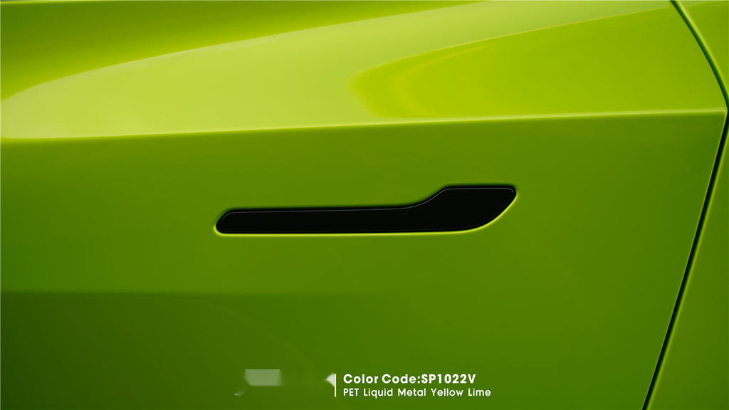 PET Liquid Metal Yellow Lime Vinyl image 6