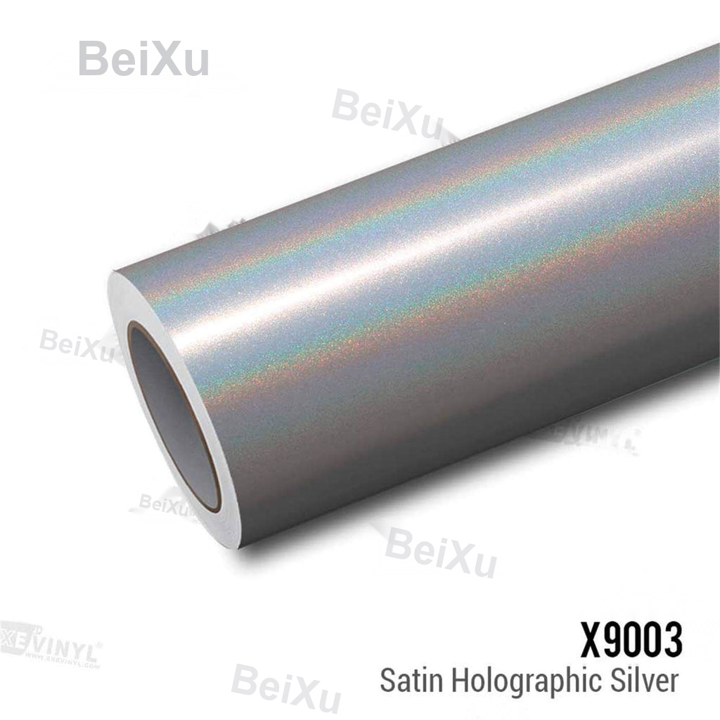 Satin Holographic Silver Vinyl