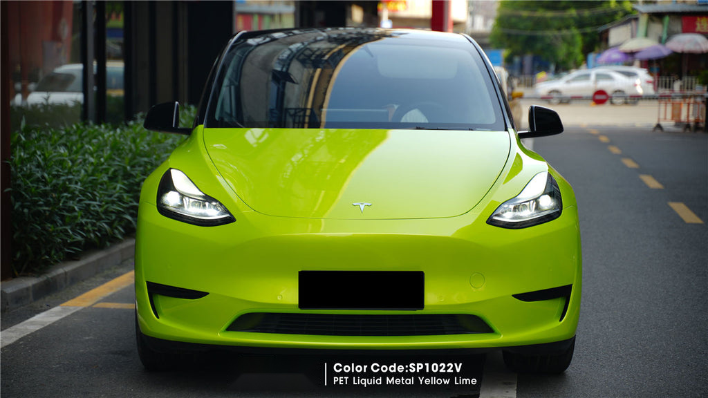 PET Liquid Metal Yellow Lime Vinyl alternate view