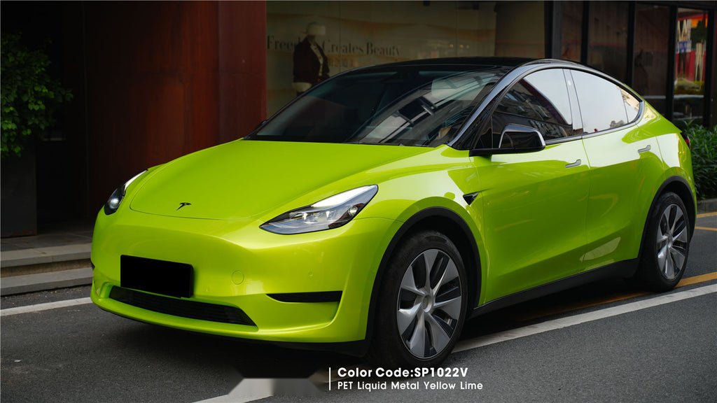 PET Liquid Metal Yellow Lime Vinyl image 9