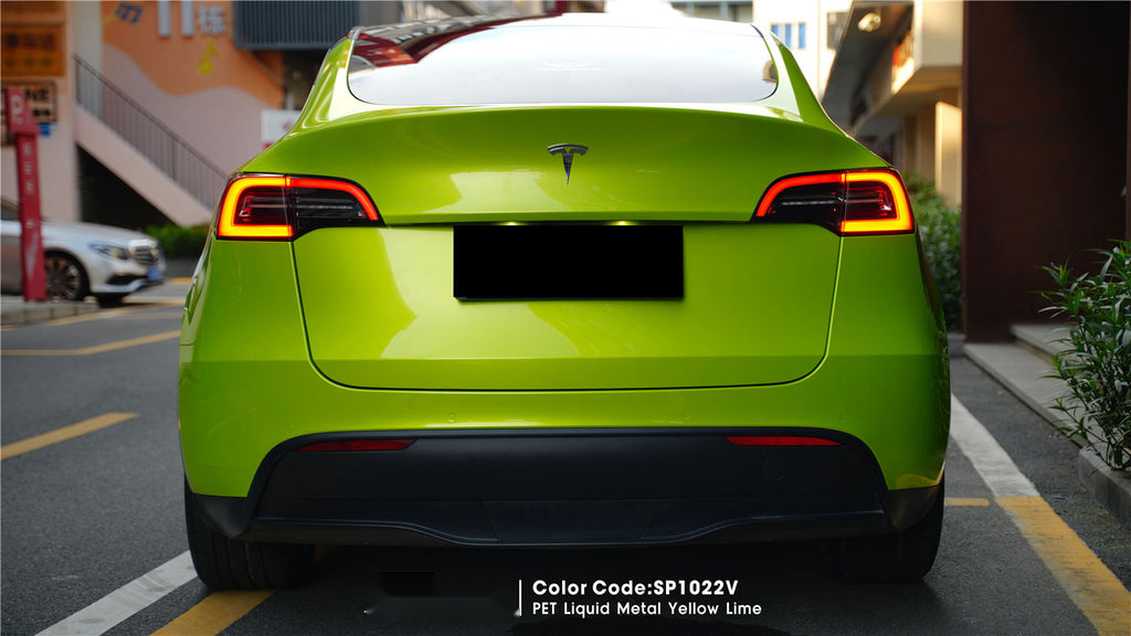 PET Liquid Metal Yellow Lime Vinyl image 5